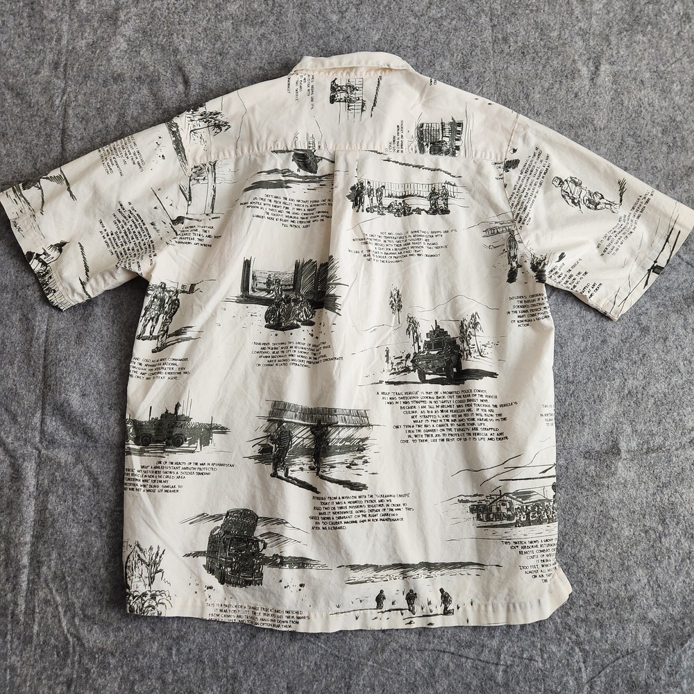 Combat Artist Collection US Army Afghanistan Shirt Men's Large Beige History USA - Picture 2 of 8